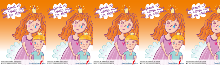 Plakat: Manchmal ist das Leben nicht wie im Märchen. Soforthilfe bei Gewalt in der Familie